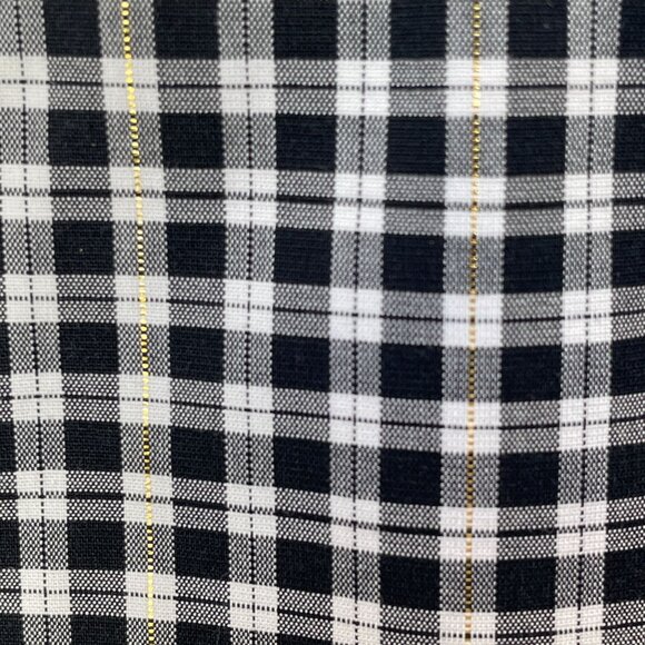 Talbots Woman 16W Petites Wrinkle Resistant Button Up Shirt Black White Gingham - Picture 6 of 10